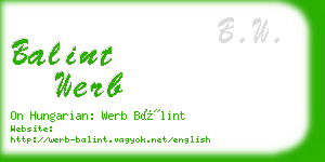 balint werb business card